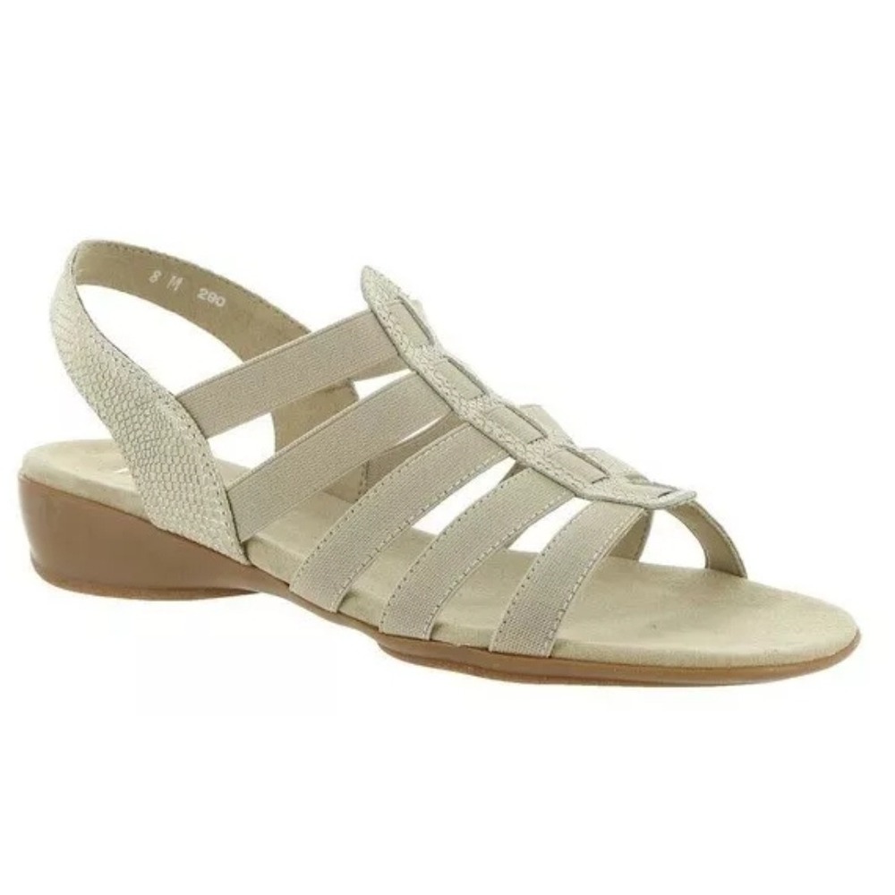MUNRO DARIAN II STRETCHY STRAPPY LEATHER SANDALS‎ 10 MSRP $180 Tan Shoes Summer